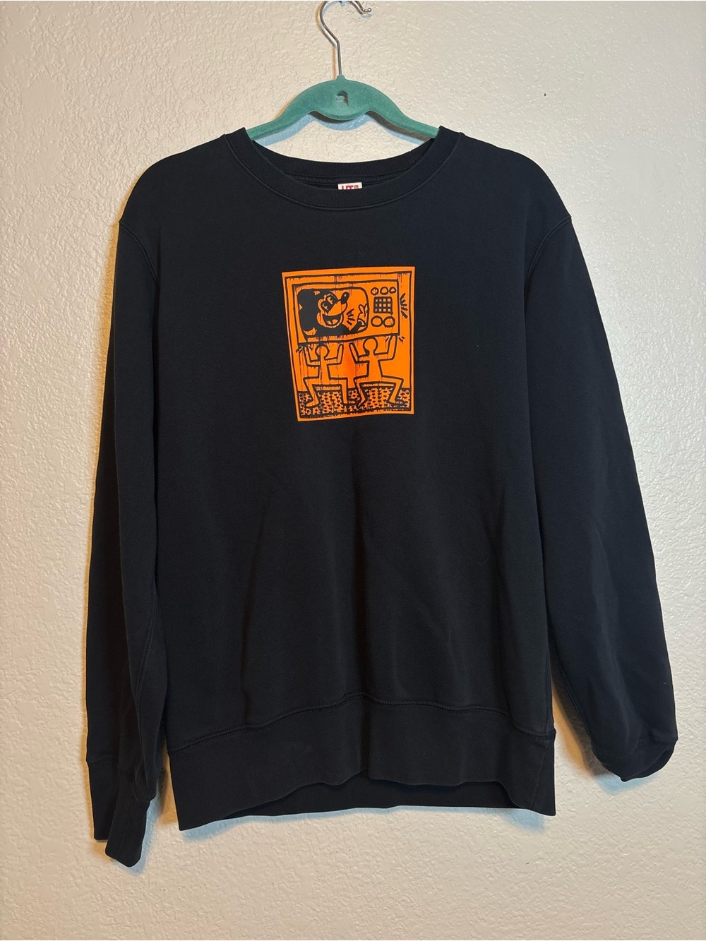 Uniqlo Mickey Mouse x Keith Haring Men's Long Sleeve Sweatshirt Black